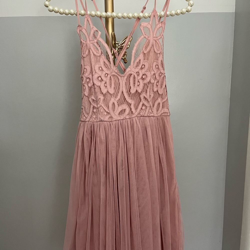 Pink Spaghetti Strap Dress